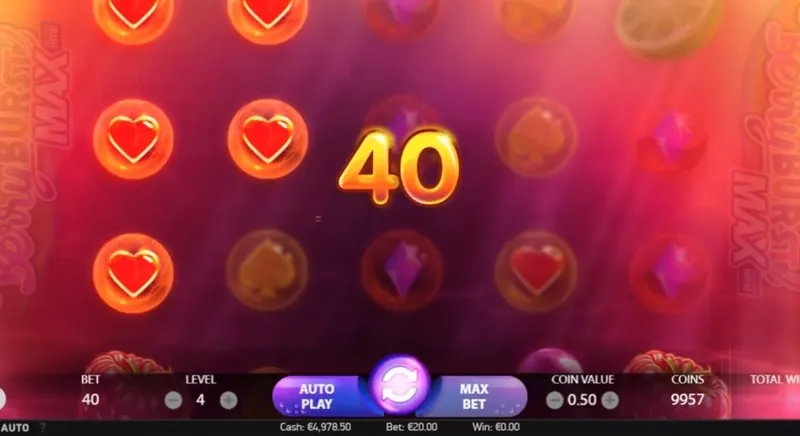 Berryburst Max slot gameplay showing a cluster win