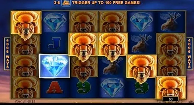 Buffalo Blitz diamond scatters triggering free games