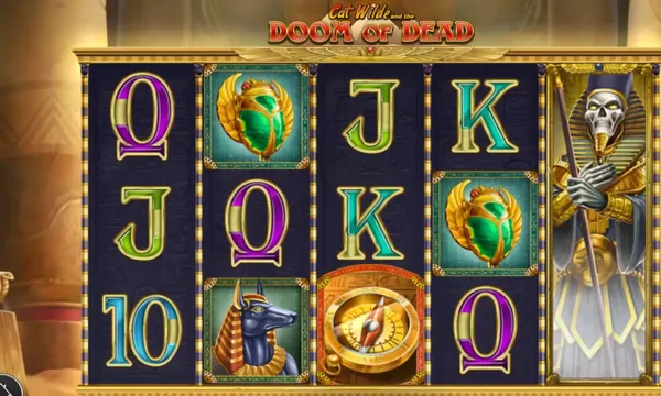 Cat Wilde and the Doom of Dead slot logo, the debut in this Cat Wilde sister slots series