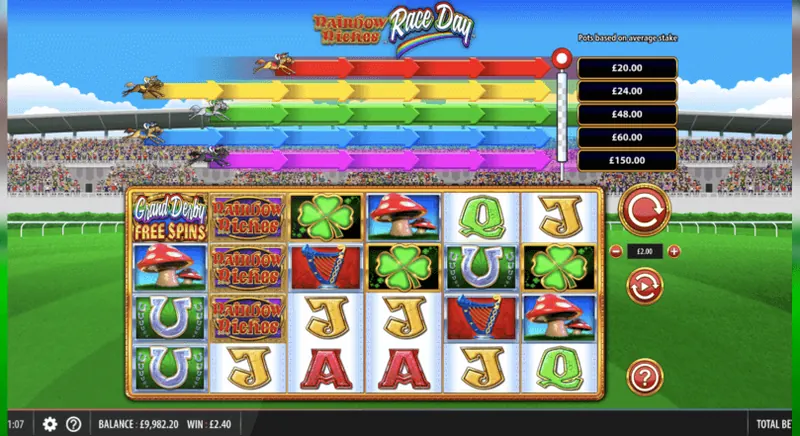 Rainbow Riches Race Day slot gameplay