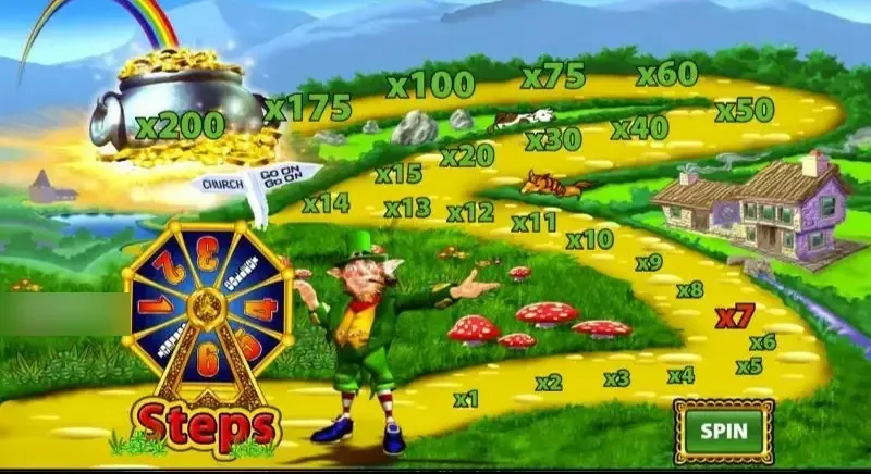 Rainbow Riches Road to Riches bonus trail with wheel and multipliers