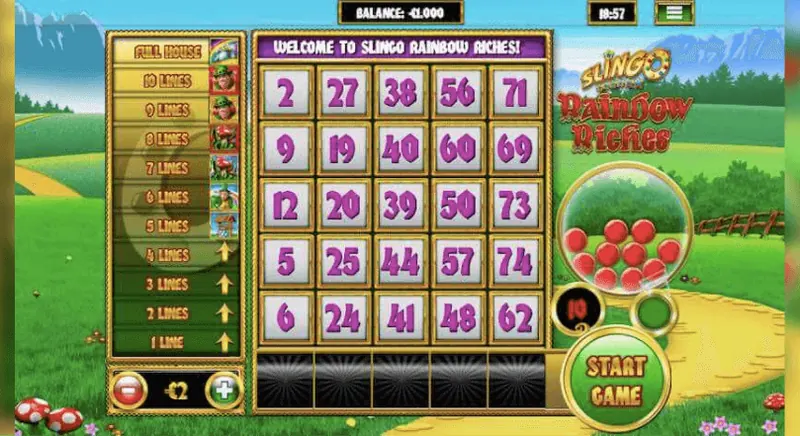 Slingo Rainbow Riches slot gameplay
